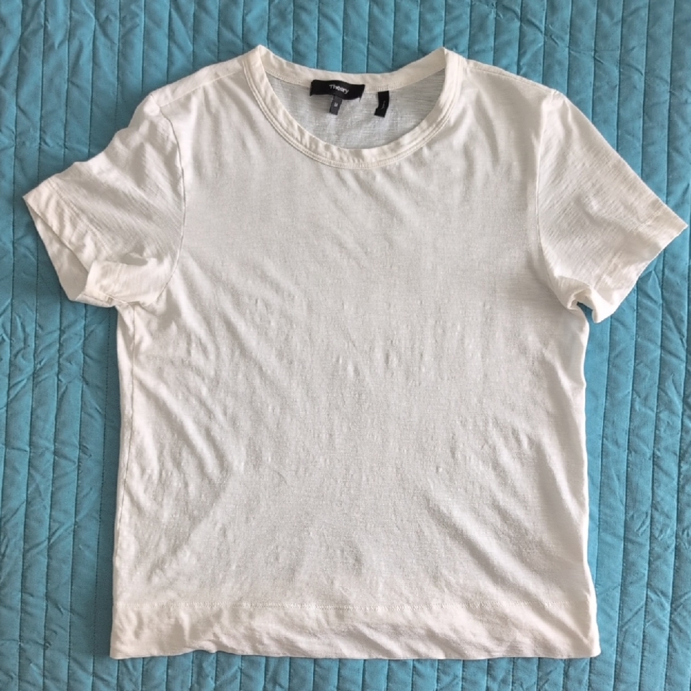 Theory White Tilma Short Sleeve T-Shirt Size M